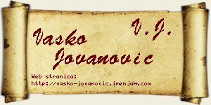 Vasko Jovanović vizit kartica
